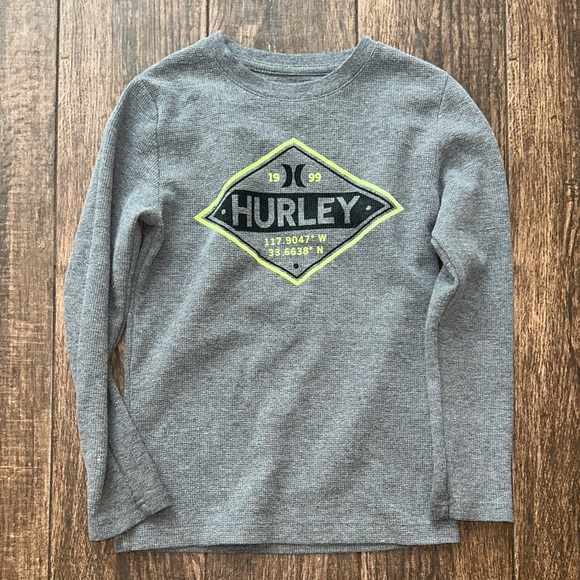 Hurley Other - Hurley Boys Gray Long Sleeve Shirt Logo Tee Size 7/8 Youth Graphic Top